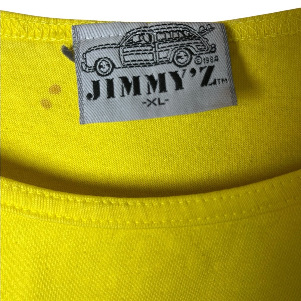 Rare 1984 JIMMY Z CLOTHING COMPANY Bright Neon Yellow Tank XL 90s Skate Grail - Picture 4 of 6